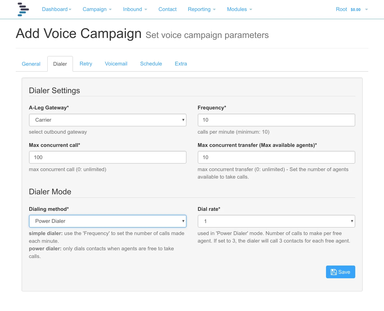 Power dialer software with DialerAI